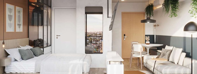 Kitnet com 1 Quarto e 33 m² na Zona 01 - Maringá/PR - 1 Vaga de Garagem
