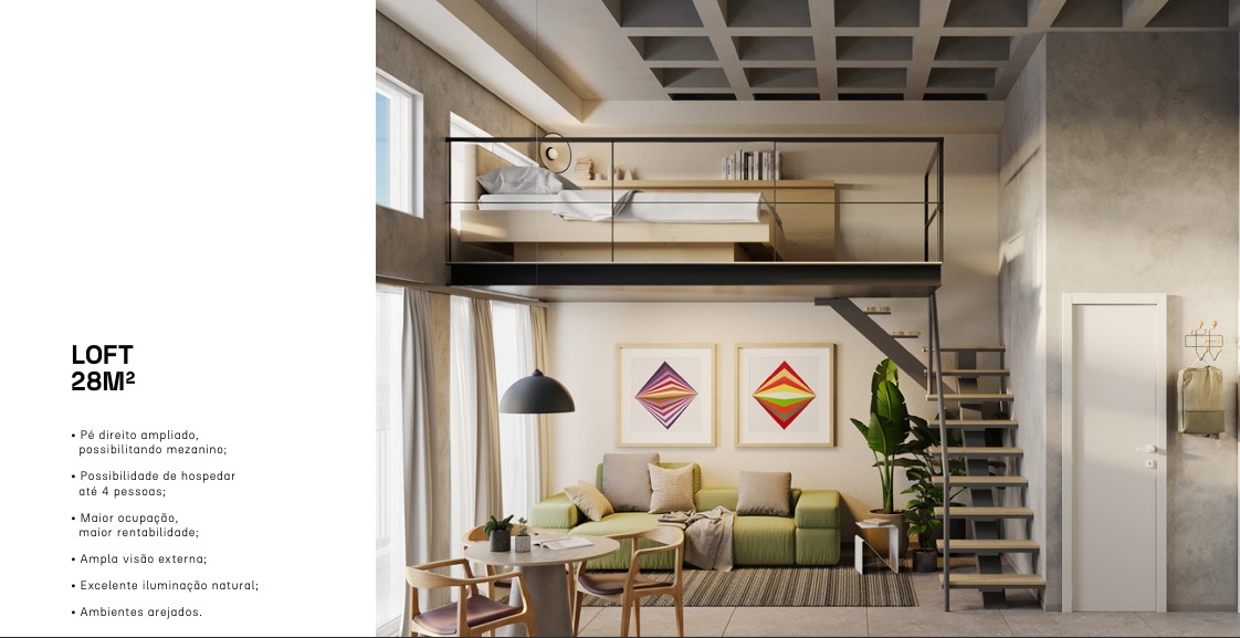Loft 1 Quarto, 28 m² e 1 Vaga na Zona 01- Maringá/PR